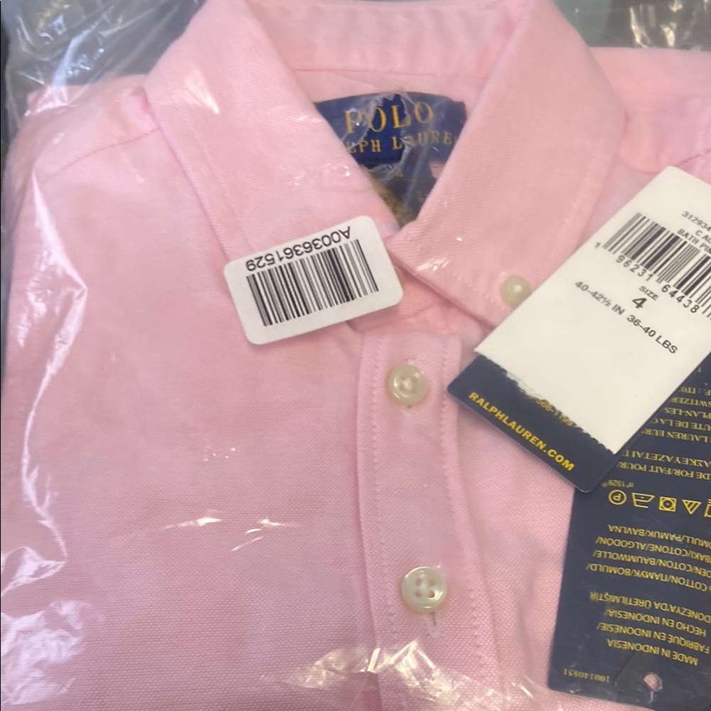 Ralph Lauren Kids Light Pink Button-Down Shirt